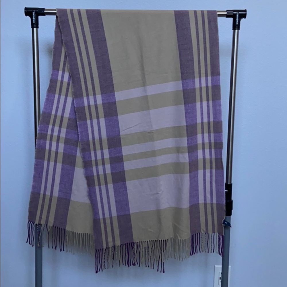 Gap purple plaid scarf 24” x 76”